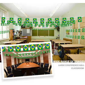 MVPRING Brazil flag pennant banner durable material ensures wrinkle resistance for outdoor events