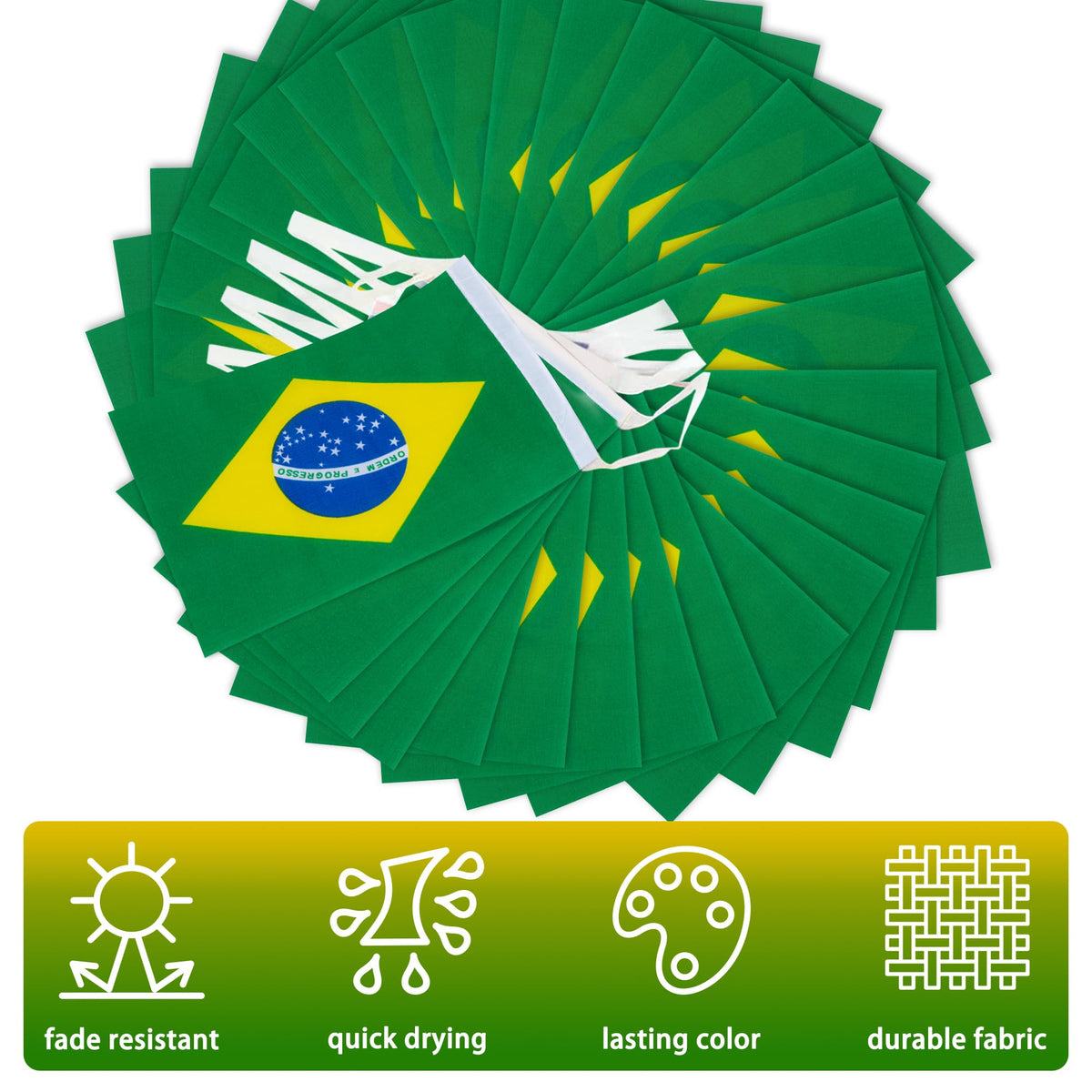 MVPRING Brazil flag pennant banner multi-use decor fits classrooms, offices, and parties