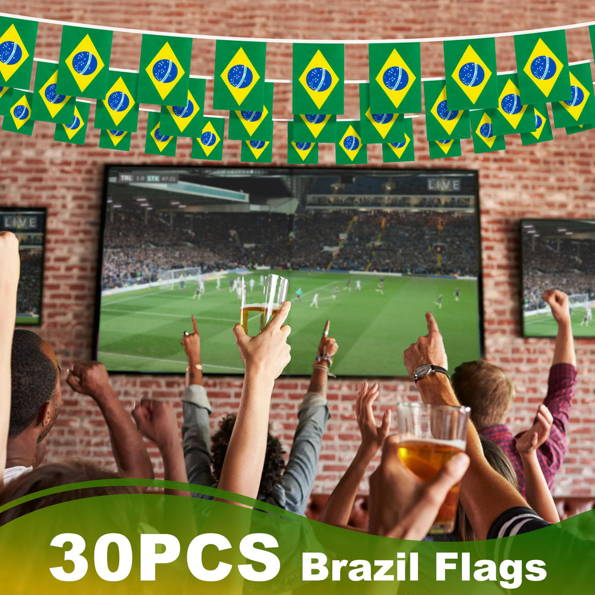 MVPRING Brazil flag pennant banner party-setup creates festive mood at sports events or festivals