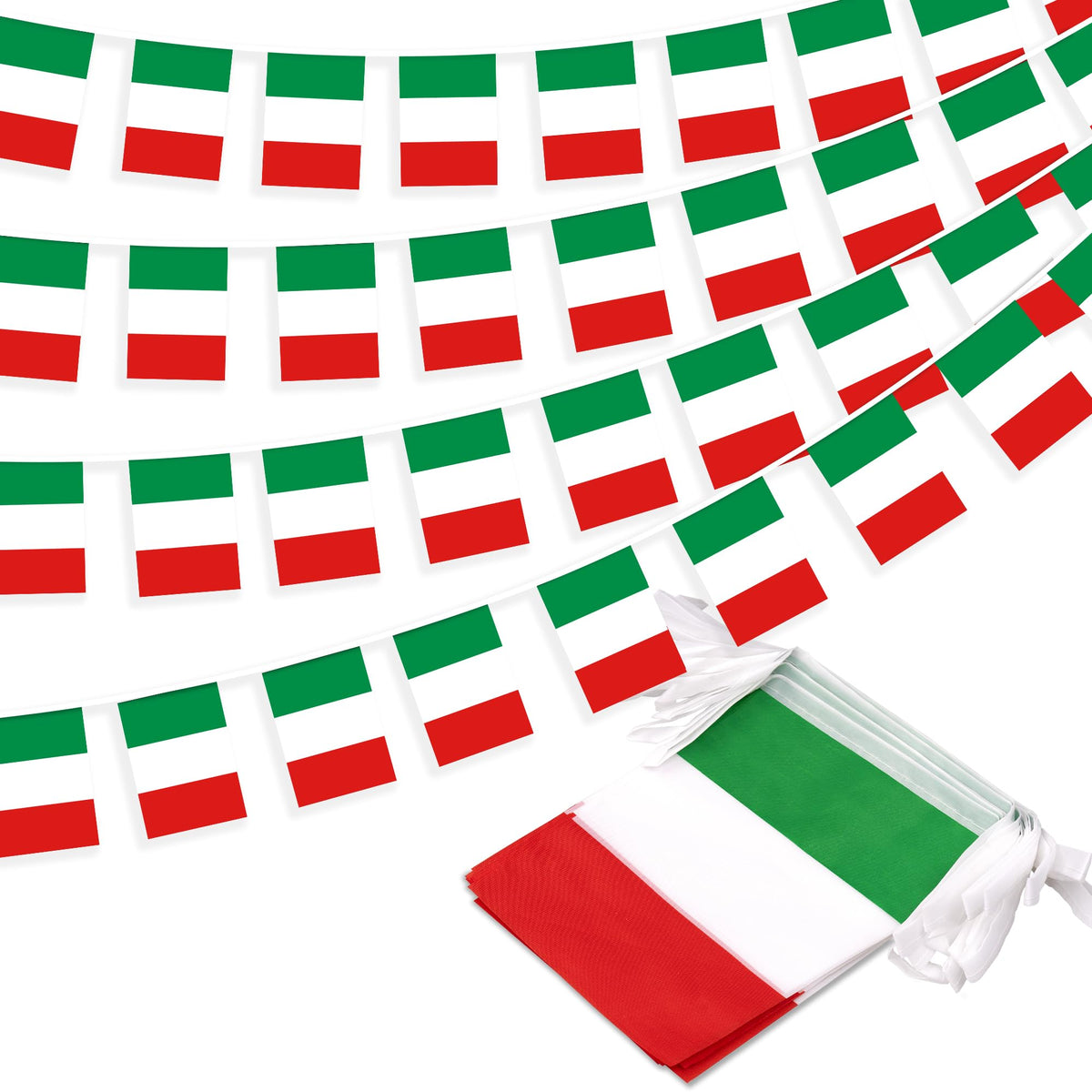 MVPRING Italy flag pennant banner with 30 flags for vibrant event décor