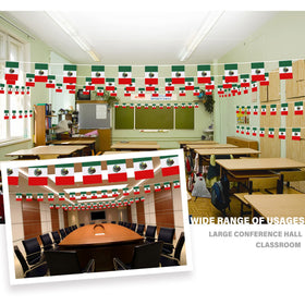 MVPRING Mexico flag pennant closeup stitching shows durable, neat craftsmanship.