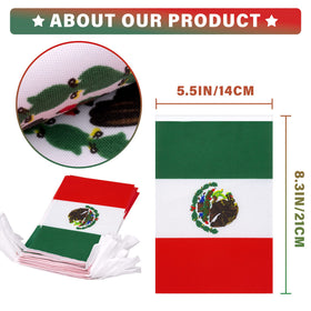 MVPRING Mexico flag pennant banner fluttering outdoors for events and celebrations.
