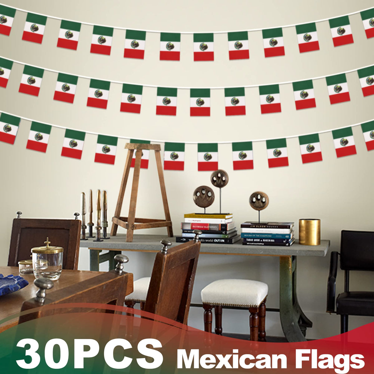 MVPRING Mexico flag pennant banner quick setup for versatile use.