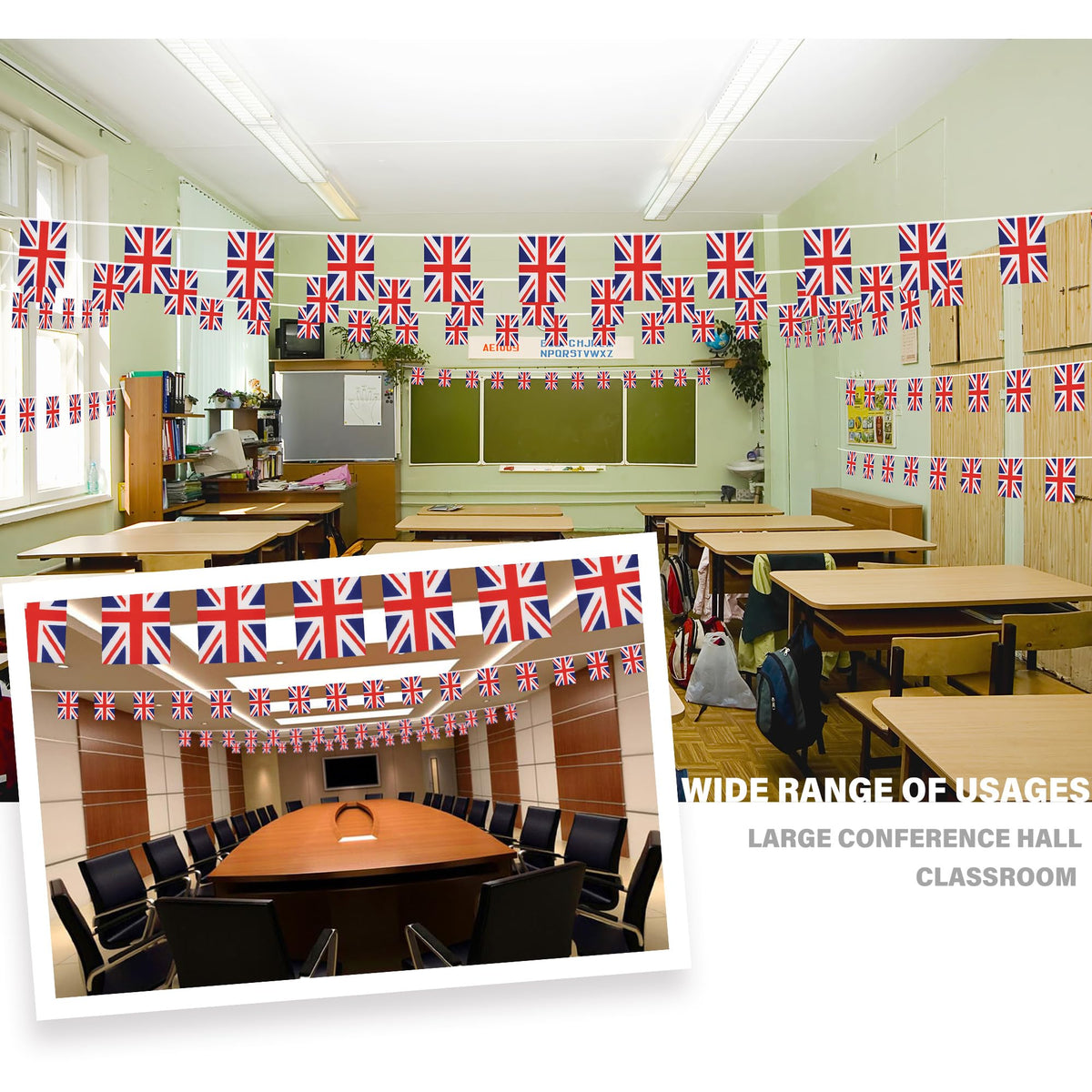 MVPRING Union Jack pennant banner with vivid colors for events