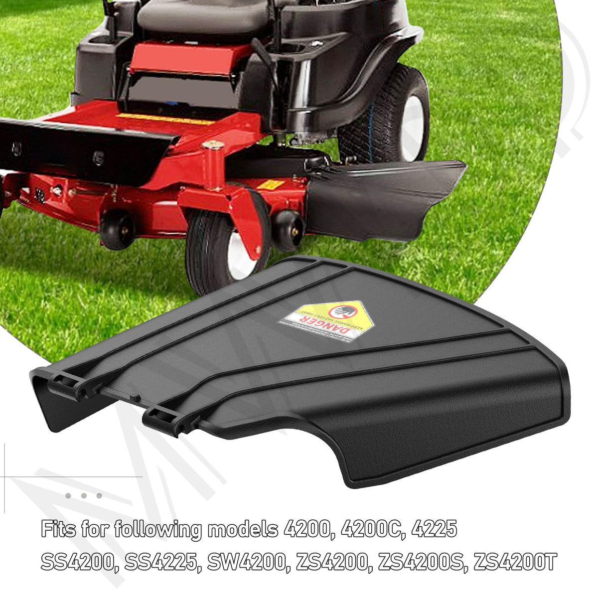 MWEDP deflector chute compatible with TimeCutter and ZS-series models for flexible upgrades.
