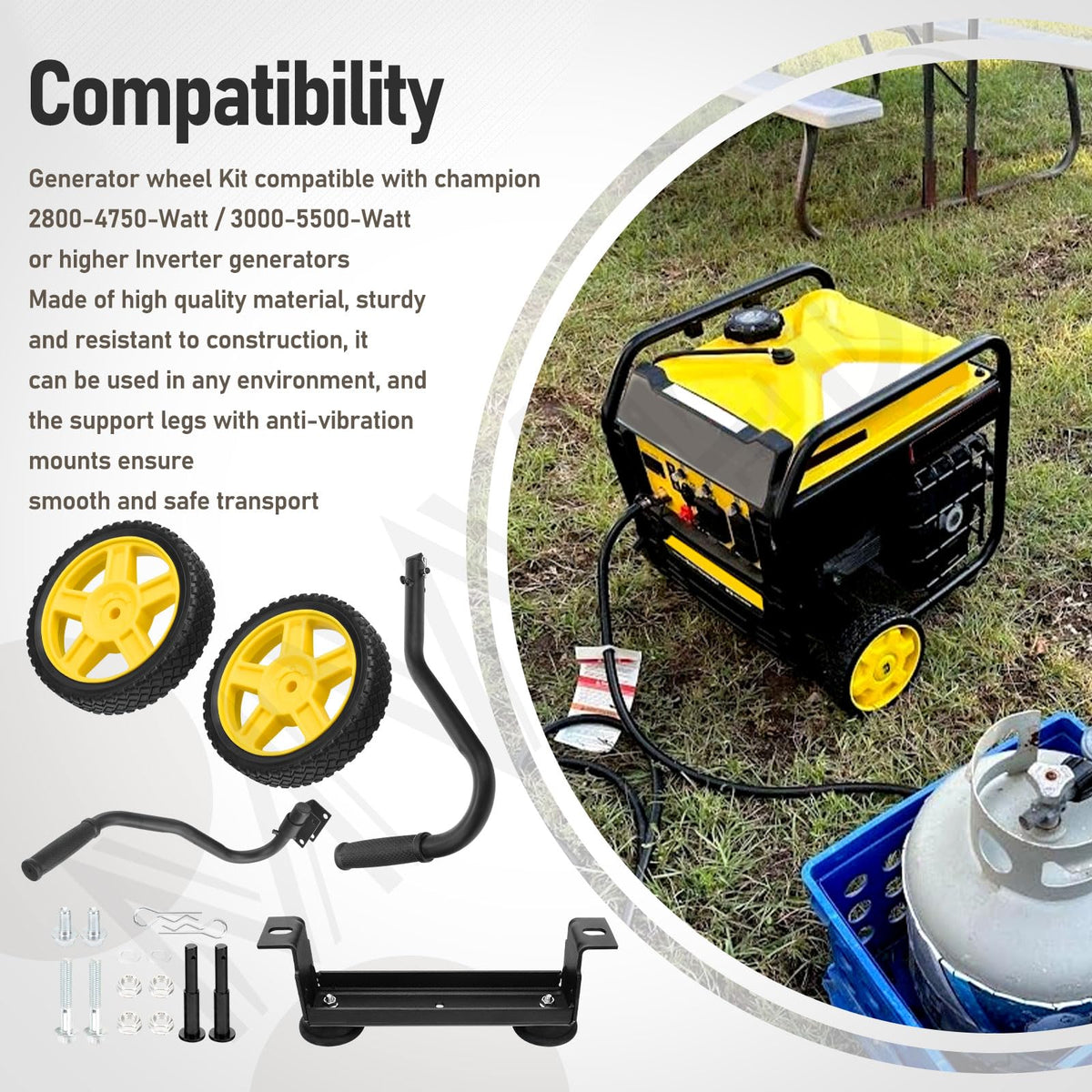 MWEDP 40065 wheel kit side view with folding handles for storage