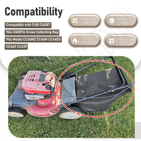 MWEDP 964-04007A grass bag front view shows roomy opening for clippings