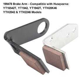 MWEDP brake arm kit for Husqvarna YT1942 — side view with zinc coating