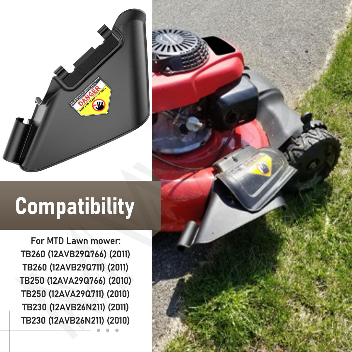MWEDP compatibility diagram showing TB-series fit on MTD mowers