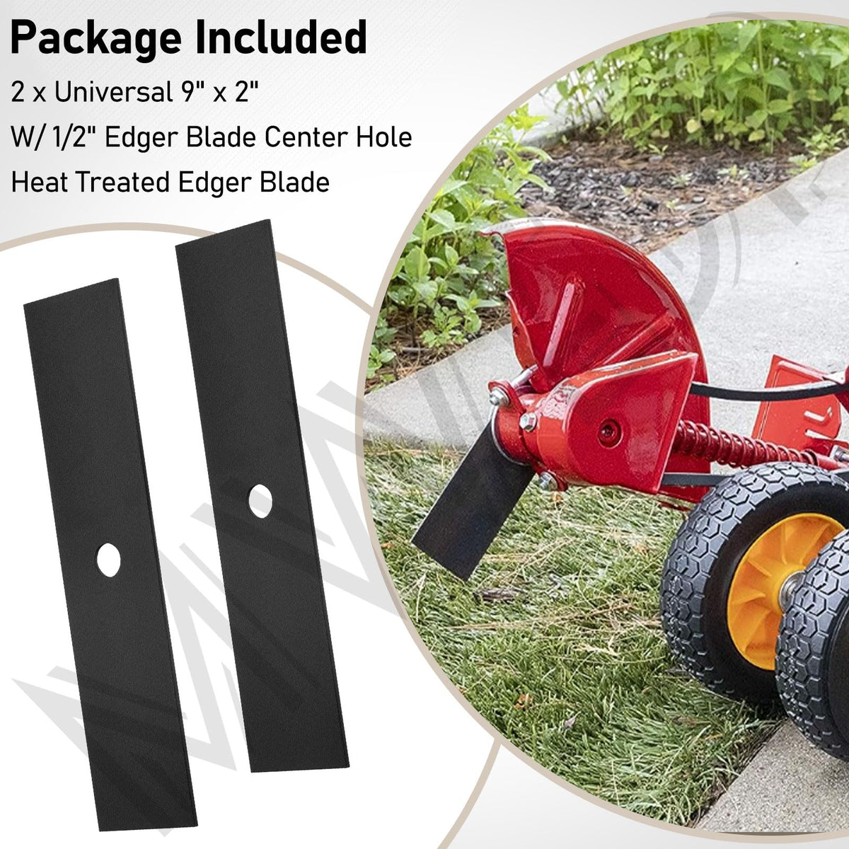 MWEDP 9x2 inch blade visual showing compatibility with common edgers.