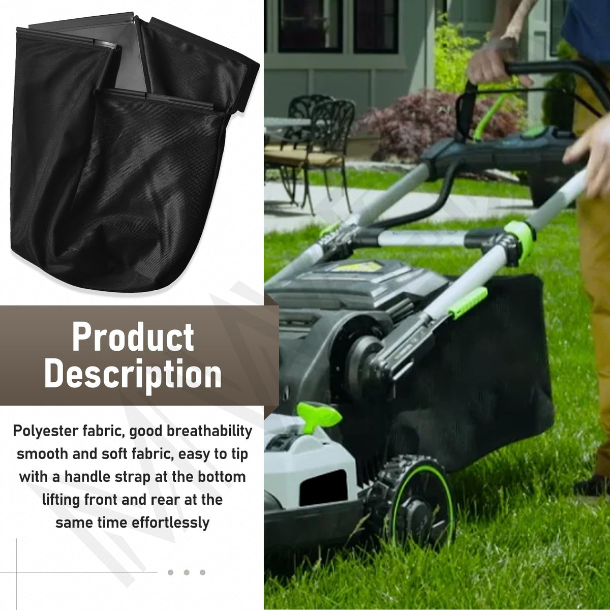 MWEDP Grass Bag Catcher frame note indicates frame sold separately.