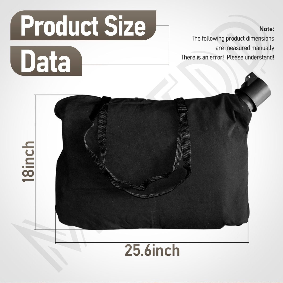 MWEDP leaf blower shoulder bag back view with adjustable strap for comfort
