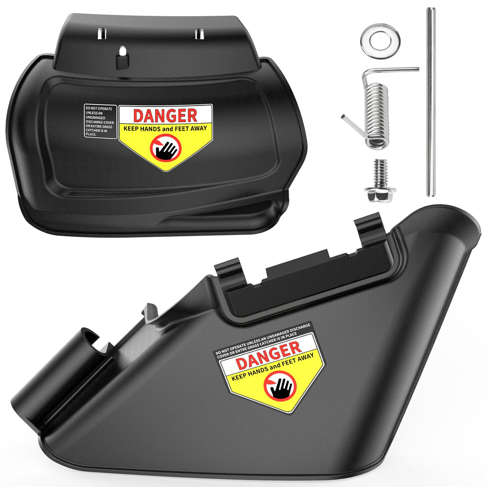 MWEDP side discharge chute on a MTD mower improves debris control