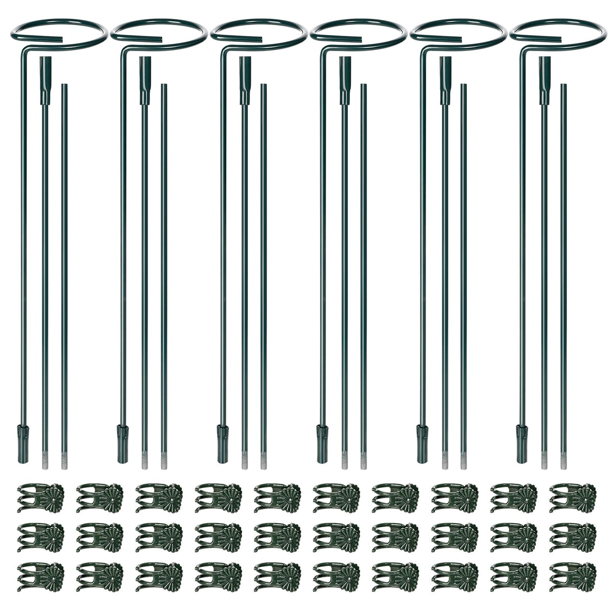 Mwellewm plant stakes kit with six sets for versatile garden support