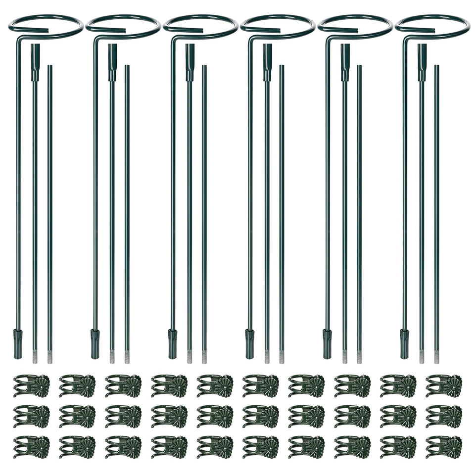 Mwellewm plant stakes kit with six sets for versatile garden support
