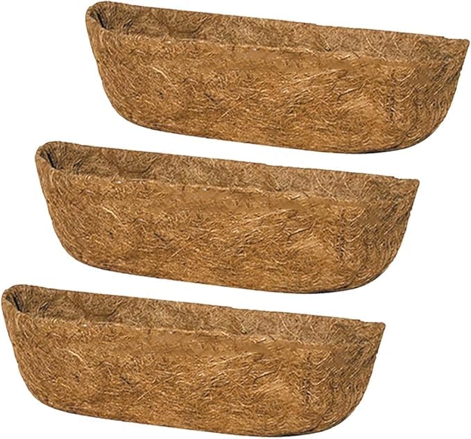 Mxespoir 24-inch coco liner front view shows 3-pack fit for efficient moisture retention