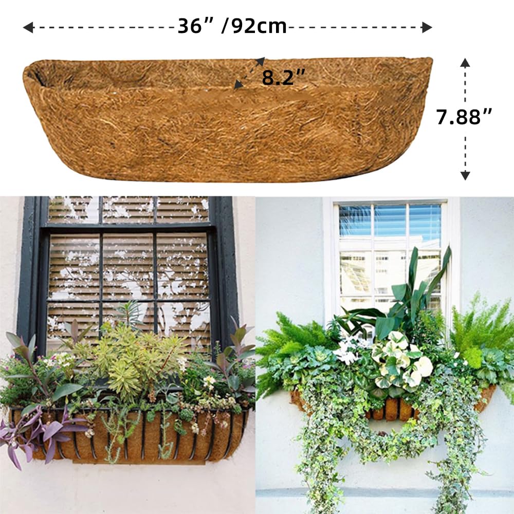 Mxespoir 3pc coir liner for 24-inch window basket with easy fit