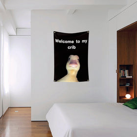 My Crib Flag polyester fabric shows vibrant, fade-resistant printing.