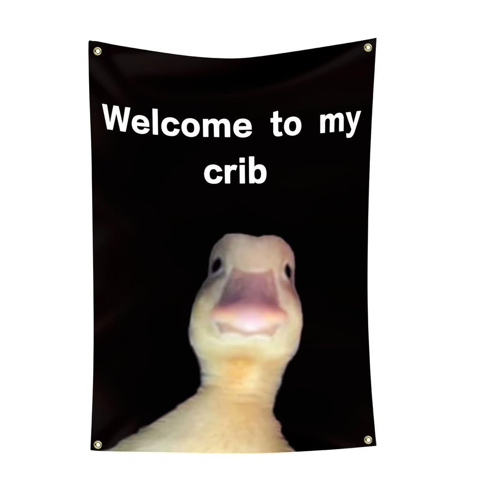 My Crib Flag 2x3 feet in a dorm room adds bold color for dorm decor.
