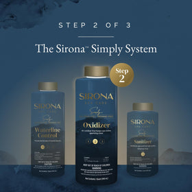 Sirona Simply Non-Chlorine Sanitizer bottle pour provides bacteria control without chlorine odors