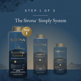 Sirona Simply Oxidizer bottle pour helps break down oils and organic matter for clearer water