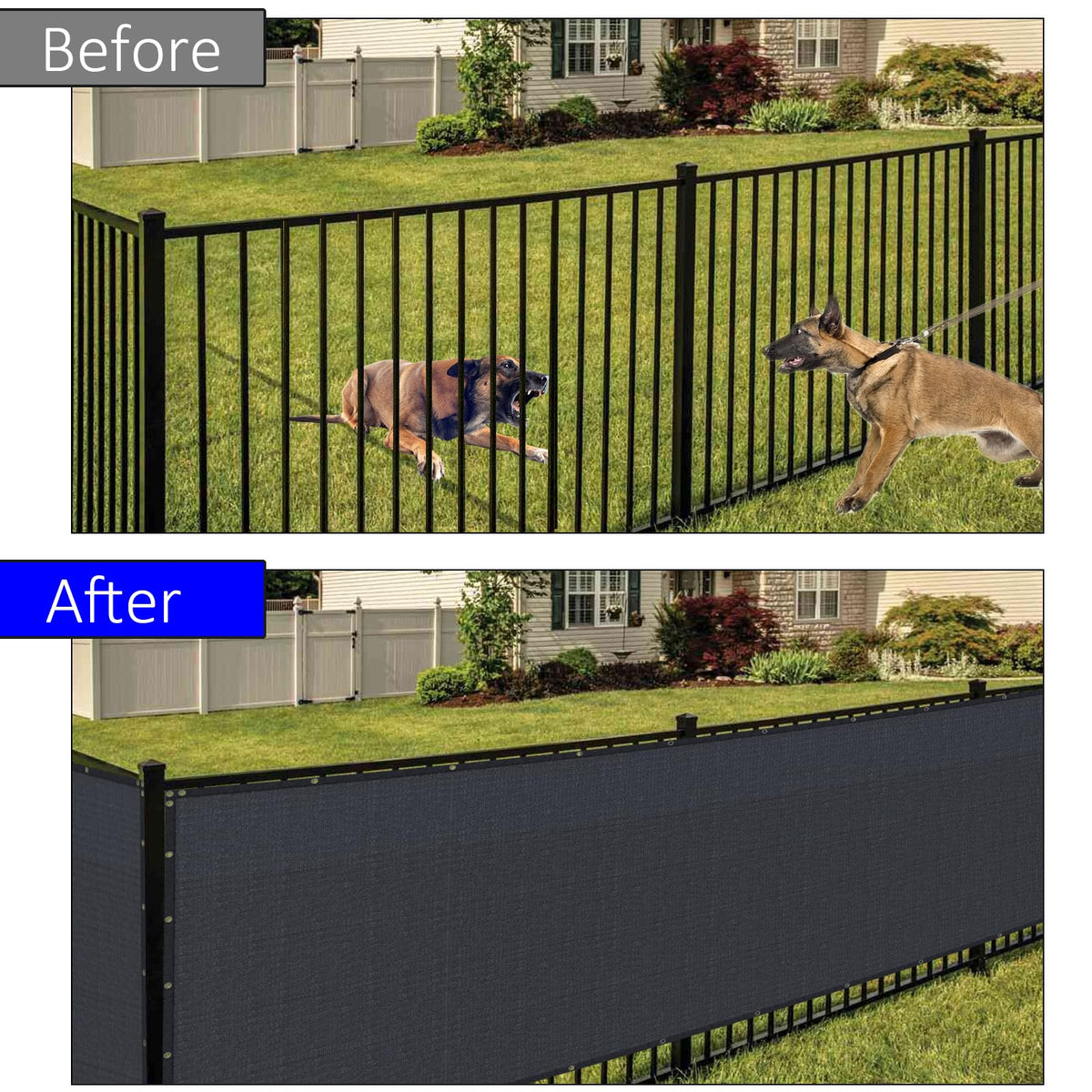 mychoiii privacy screen HDPE fabric close-up highlights durability and sun protection