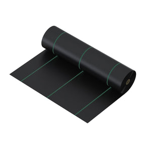 Mychoiii weed barrier roll protects garden beds from weeds while allowing water flow.