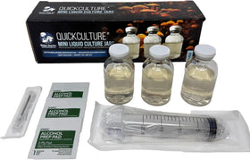 Myco Labs Quick Culture Mini Spore Jar close-up highlighting germination potential