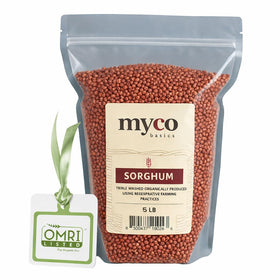 Mycology Basics Organic Sorghum bag front—gluten-free pantry staple ready to use