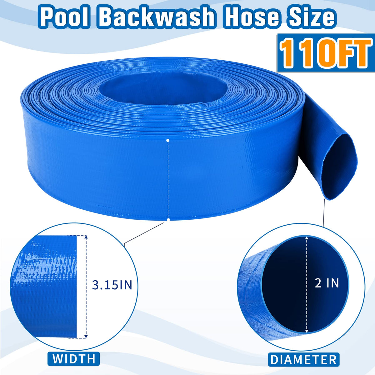 MYFAMIREA thickened PVC hose construction for durable backwashing
