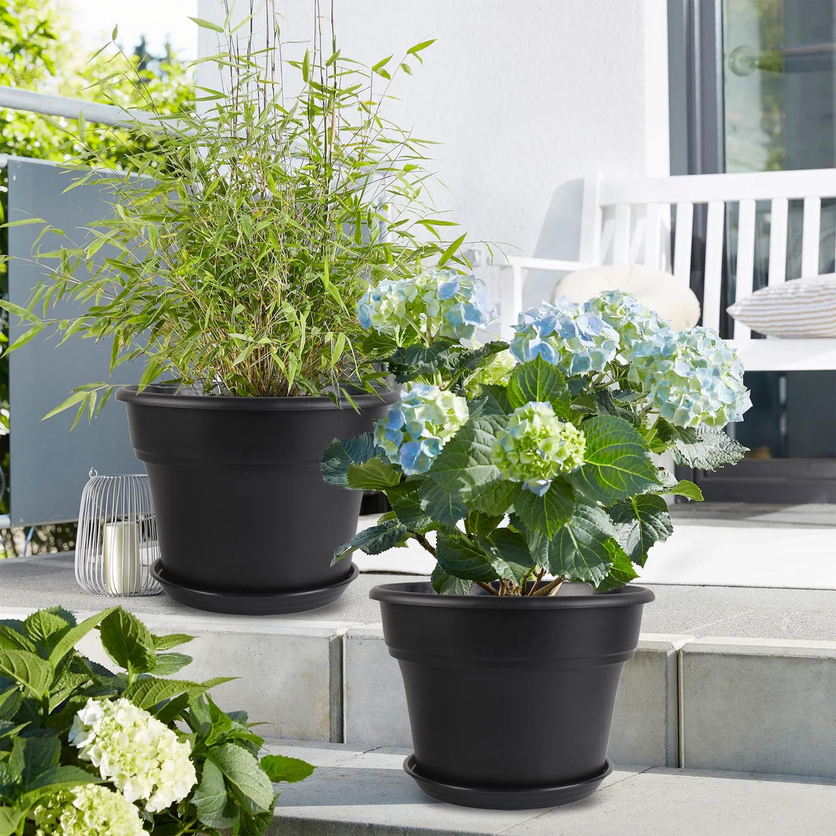 Myfeegoin four-pack garden pots ideal for gifting and decorating.