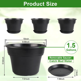 Myfeegoin 10-inch pot with drainage holes and removable saucer for safe watering.