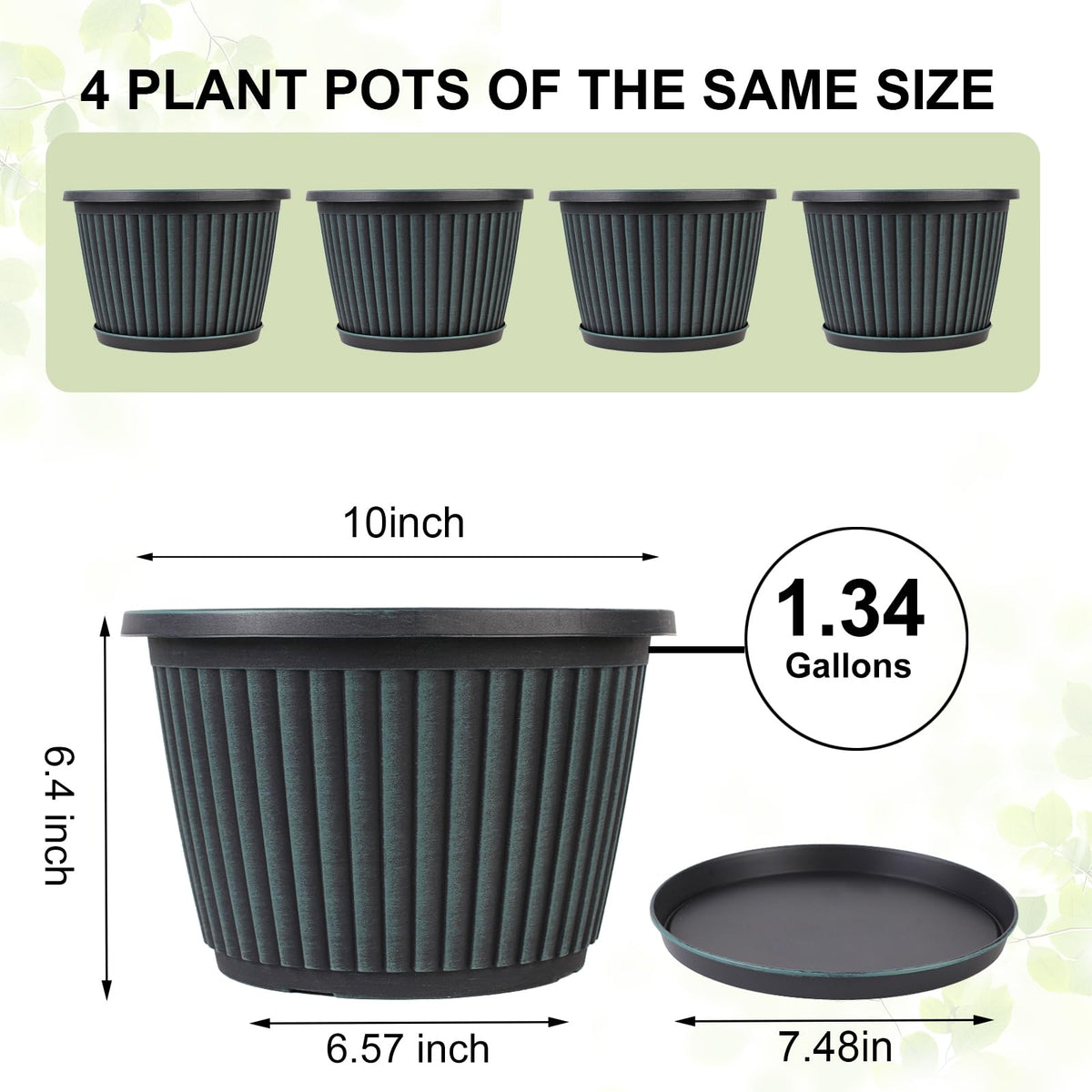 Myfeegoin 10-inch planter with saucer included prevents spills.