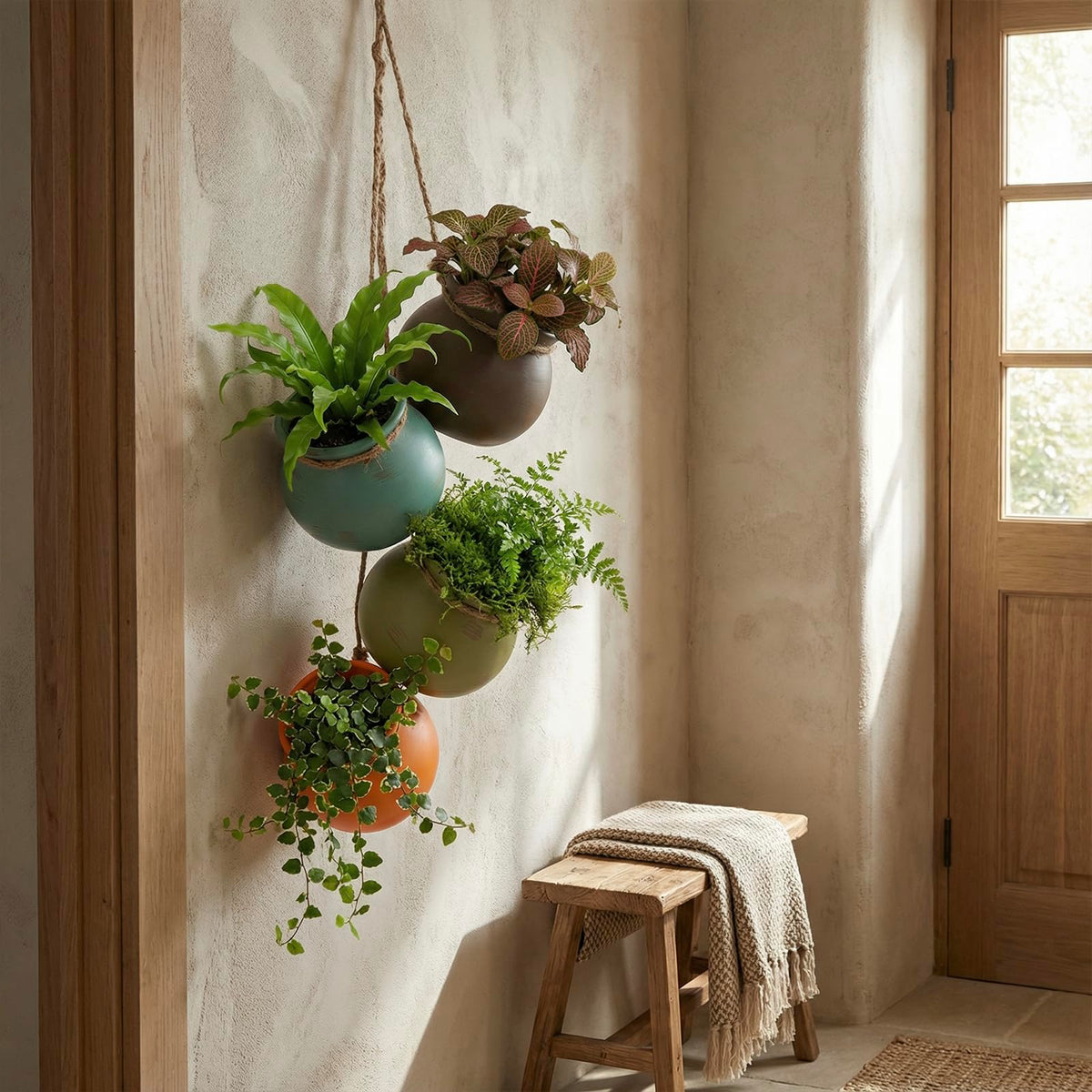 MyGift Dangling Southwest Desert brown pot close-up; earthy shade fits rustic wall displays