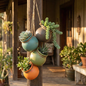 MyGift Dangling Southwest Desert jute rope assembly; natural rope adds rustic hanging charm for small spaces