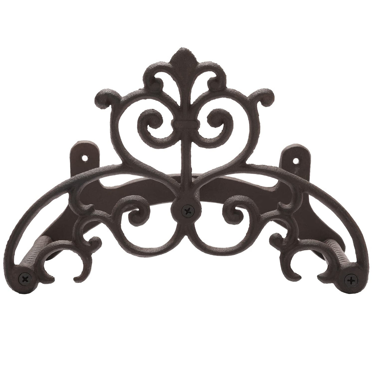MyGift hose hanger wall mount full view showing sturdy cast iron design for tidy yards.