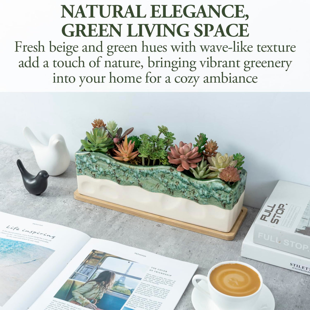 MyGift ceramic planter drainage hole promotes healthy moisture balance.