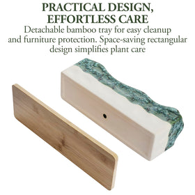 MyGift bamboo tray removable to catch excess water.