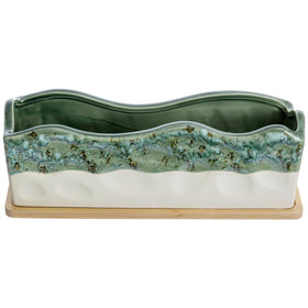 MyGift seafoam glaze and beige ceramic add coastal elegance.