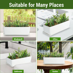 MyGift two drainage holes support moisture control in a rectangular planter