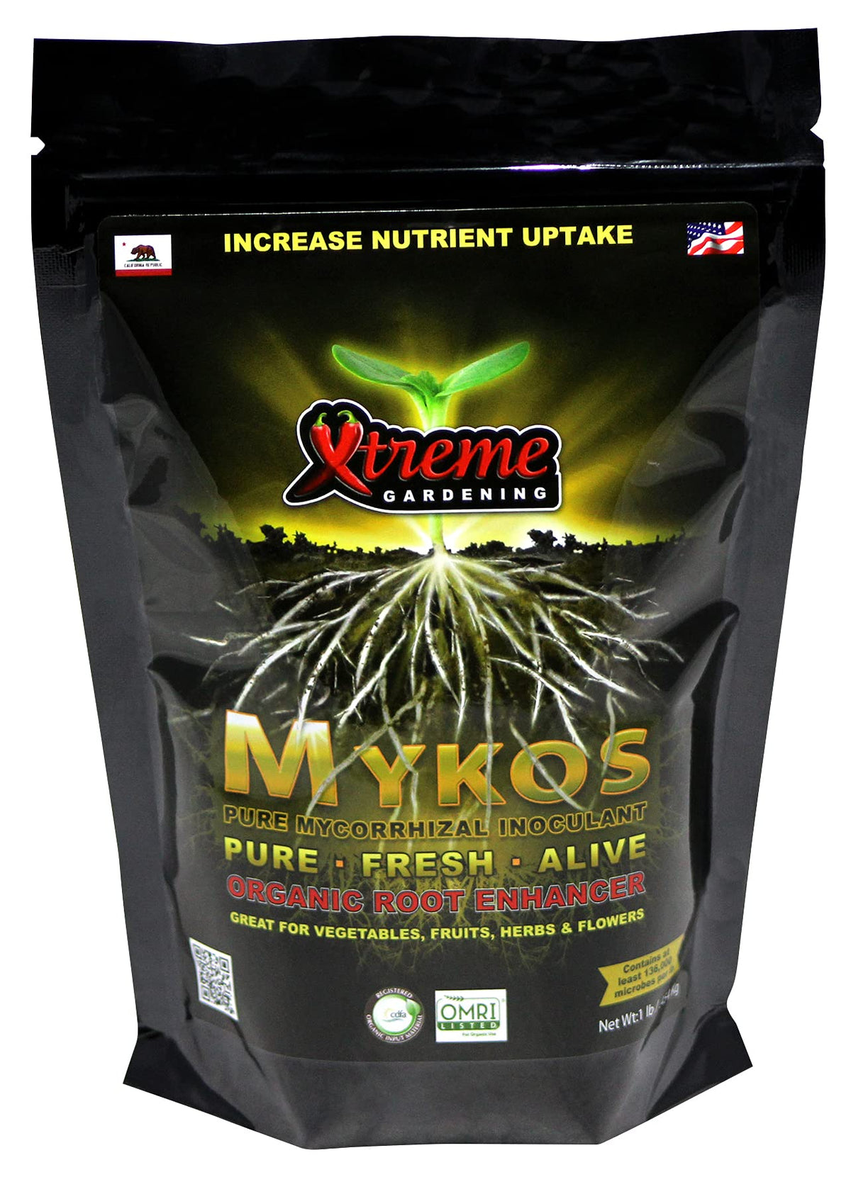 Mykos RT4401 granular mycorrhizae improving root health and nutrient uptake