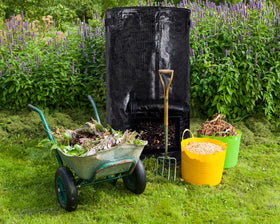 MyLifeUNIT compost bag with top and bottom openings enables easy fermentation access.