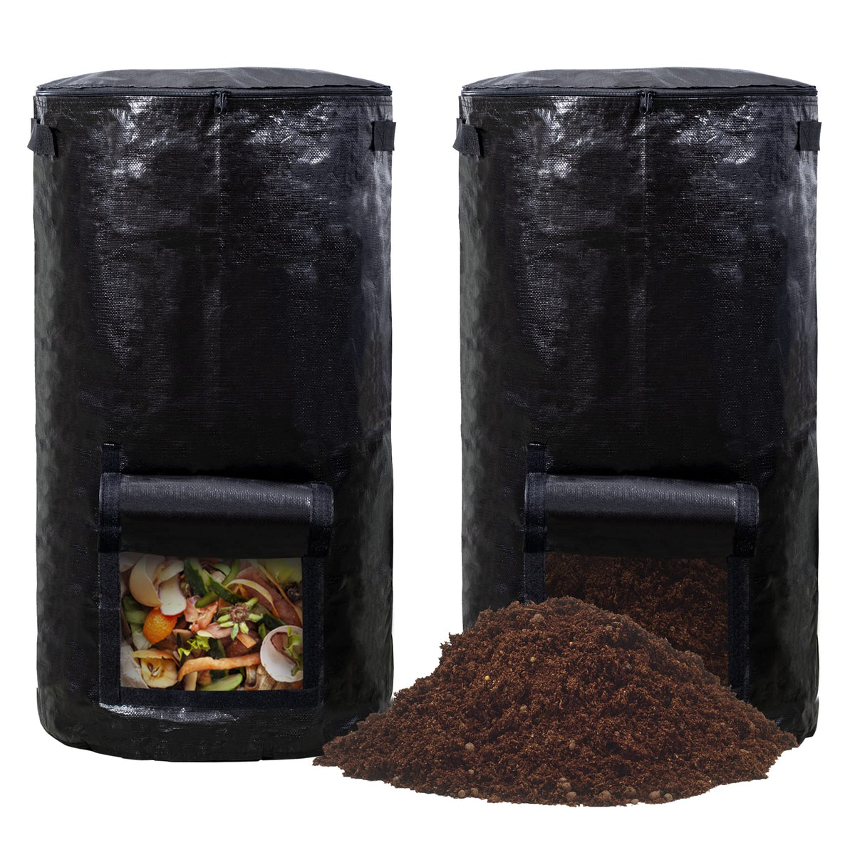 MyLifeUNIT outdoor 34 gallon compost bin, sturdy black, ideal for yard waste.