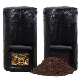 MyLifeUNIT outdoor 34 gallon compost bin, sturdy black, ideal for yard waste.