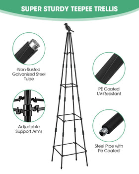 MYMULIKE adjustable height trellis adapts to plant growth stages.