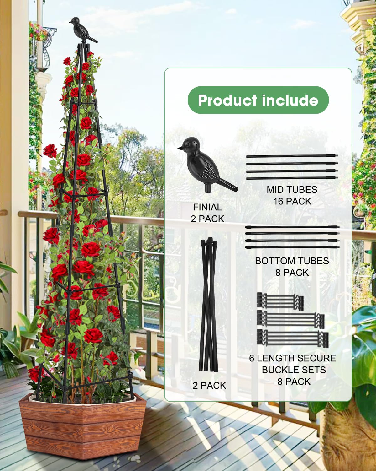MYMULIKE climbing plants like tomato and cucumber grow vertically.
