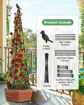 MYMULIKE climbing plants like tomato and cucumber grow vertically.