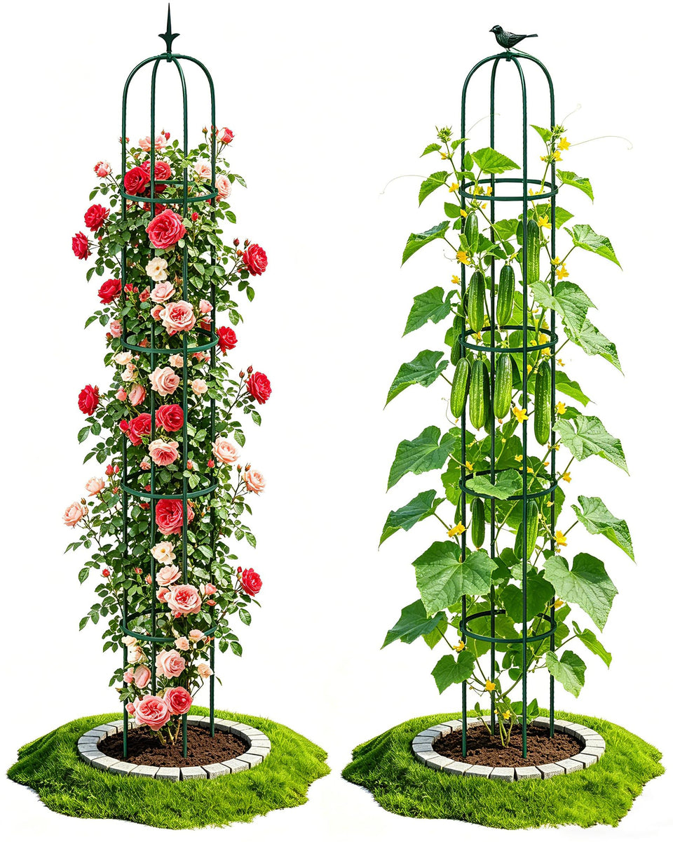 MYMULIKE 2pc garden trellis tall 6ft supports climbing plants gracefully