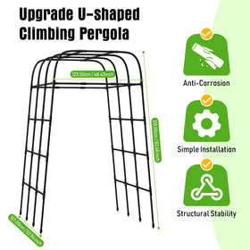 MYMULIKE 7ft garden trellis arch shows compact footprint saving space while expanding climbing area