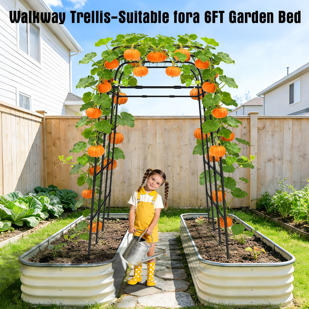 MYMULIKE cucumber-trellis arch supports cucumber vines for neat, vertical growth